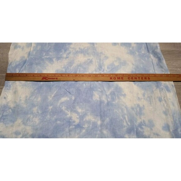Jack & Jo 100% Linen Shirt Dress Sky Clouds Tie Dye XL Short Sleeve Blue White - Picture 7 of 9